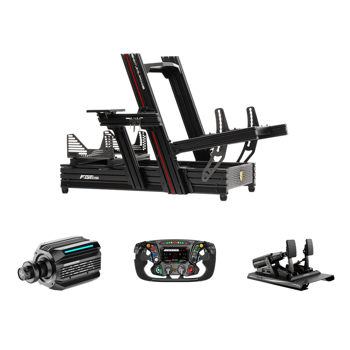 Scuderia Ferrari Complete Rig Bundle with Lamborghini ESSENZA SCV12 wheel, R25 Ultra and mBooster pedals