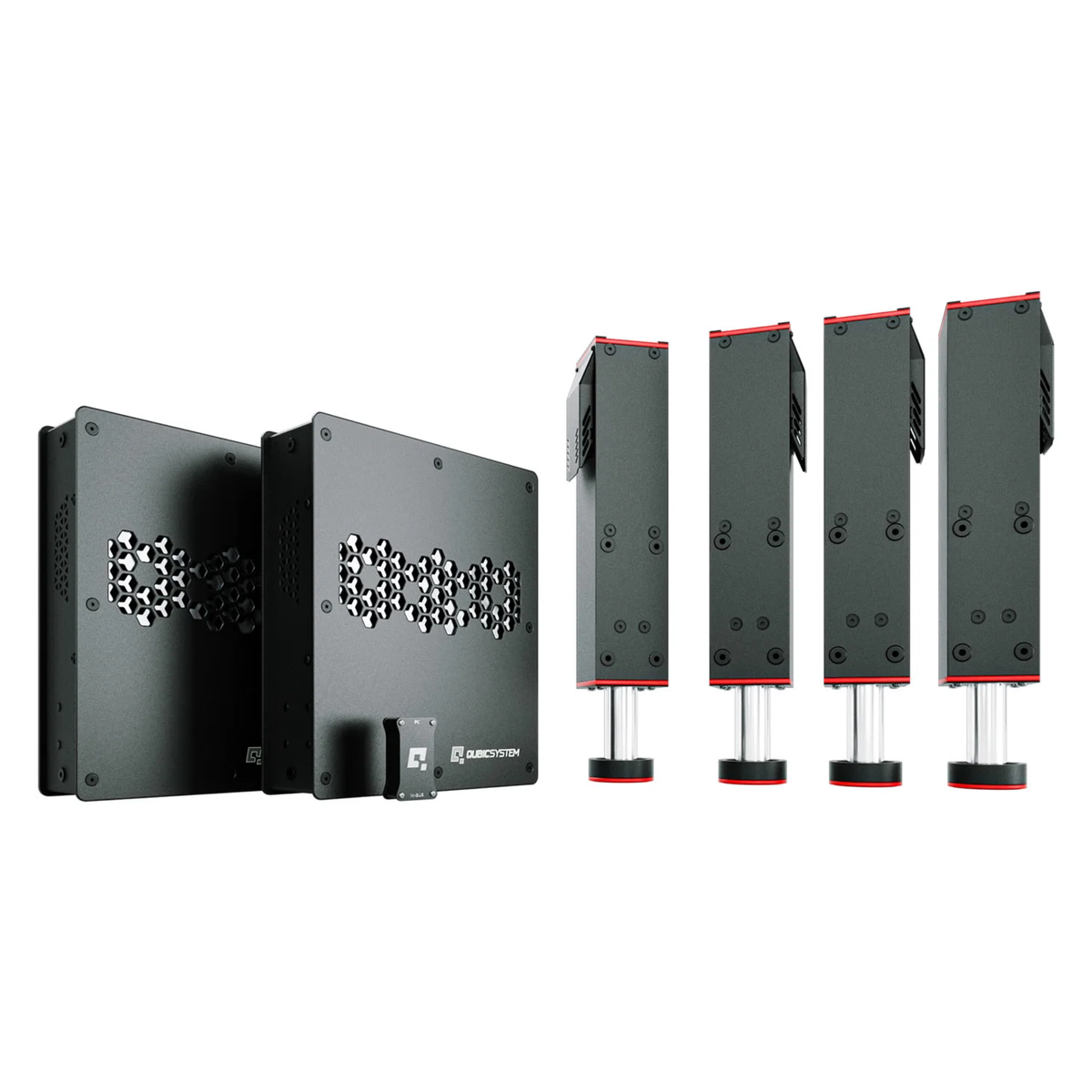 Qubic System 5DOF Motion Set | QS-210/QS-220 + QS-CH2 | Surge & Yaw Qubic System