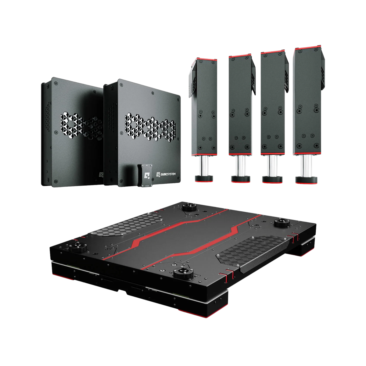 Qubic System 5DOF Motion Set | QS-210/QS-220 + QS-CH2 | Surge & Yaw Qubic System
