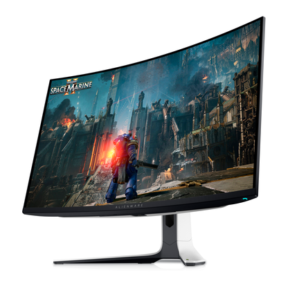 Alienware AW3225QF 1700R curved monitor side angle