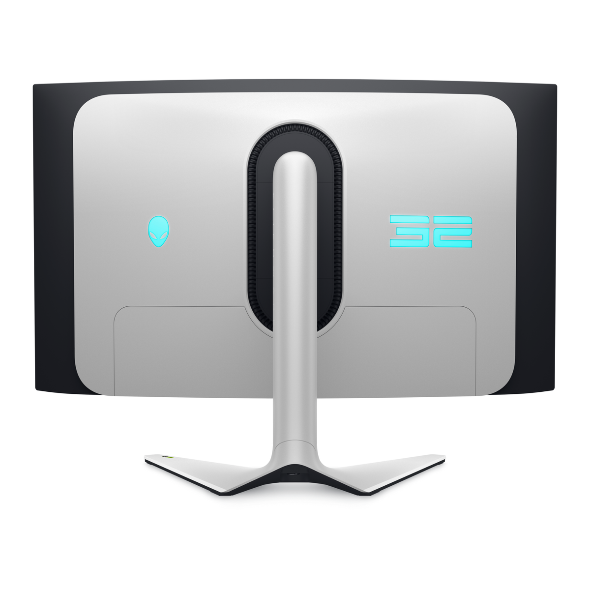 Alienware AW3225QF rear view with stand