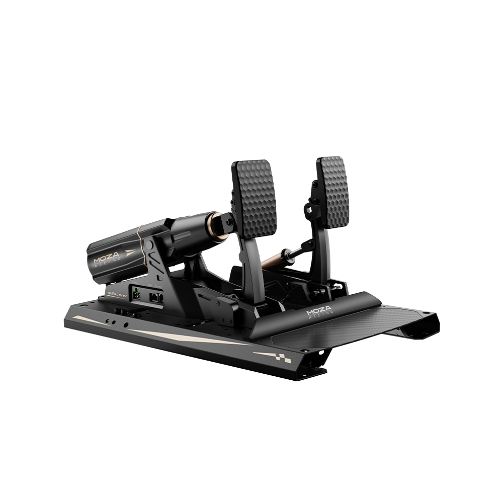 MOZA mBooster active pedal set with CRP2 throttle