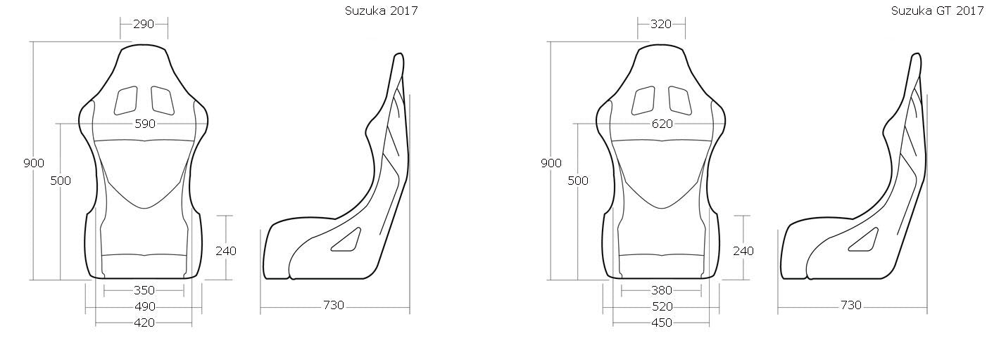 Cobra Suzuka T — Standard vs GT width comparison